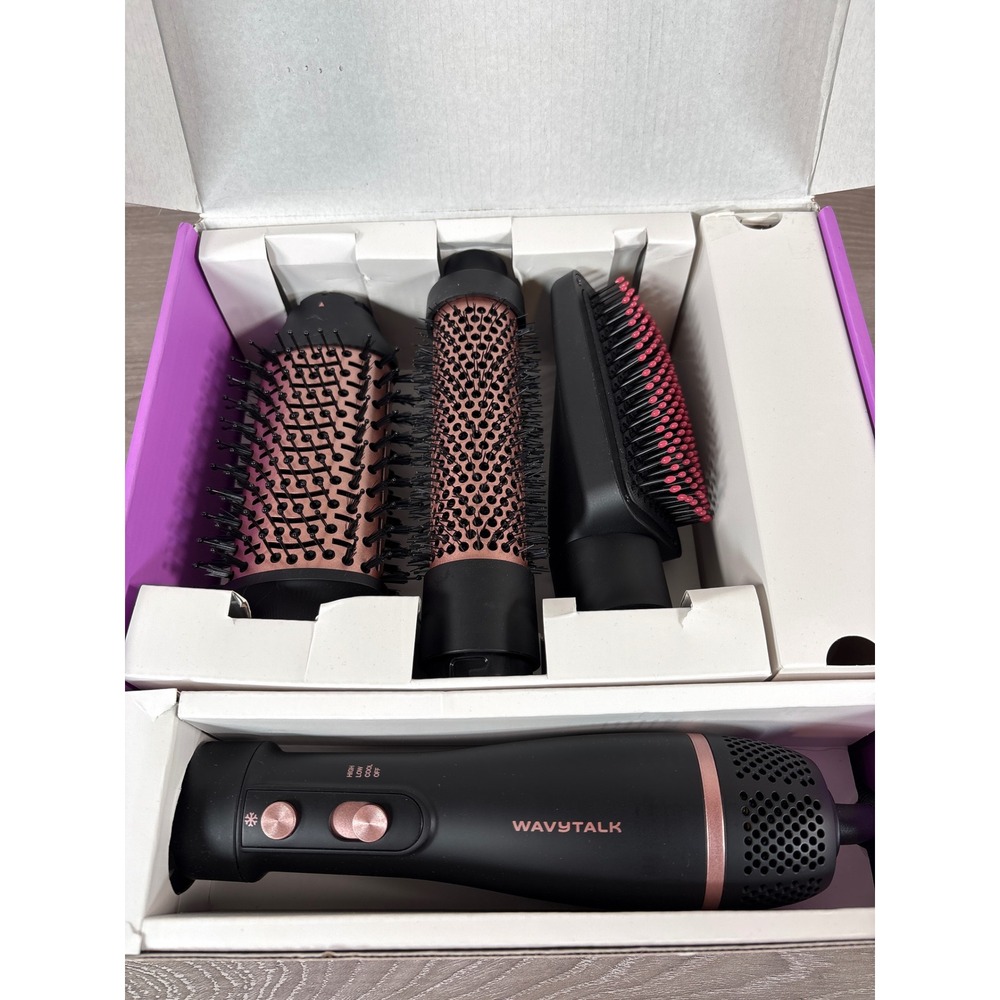 Wavytalk Air Sculpt 4-in-1 Hot Air Brush Set Black Rose Gold Hair Dryer Styler
